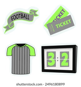 hand drawn set of football illustration