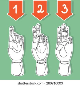Hand drawn set of hands for infographics. Perfect elements for your business presentations.