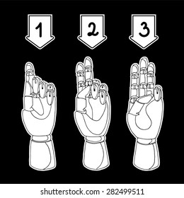 Hand drawn set of hands for infographics. Perfect elements for your business presentations.