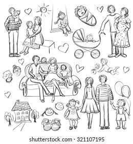 Happy family drawing Stock Vector by ©Olga1983Siv1 74755305