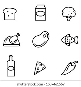 Hand drawn set of healthy food.