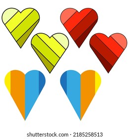 hand drawn set with hearts set. Love symbol. Vector illustration. stock image. 