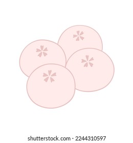 Hand drawn set of Japanese mochi dessert