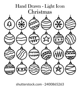 hand drawn Set of light icon  Christmas objects vector