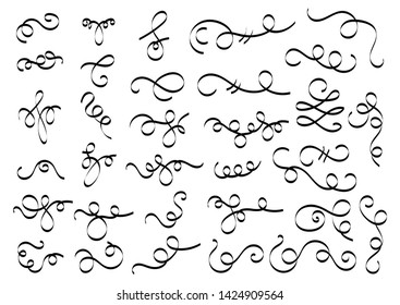 Hand Drawn Set Linesmarker Line Divider Stock Vector (Royalty Free ...