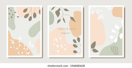 Hand drawn set of minimalist abstract aesthetic illustrations. Collection of contemporary artistic posters.