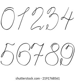 Hand Drawn Set Numbers Liner Stock Vector (Royalty Free) 2191768561 ...