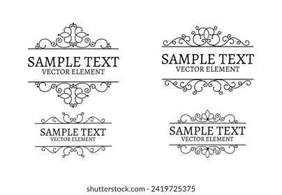 Hand drawn set ornamental emblems