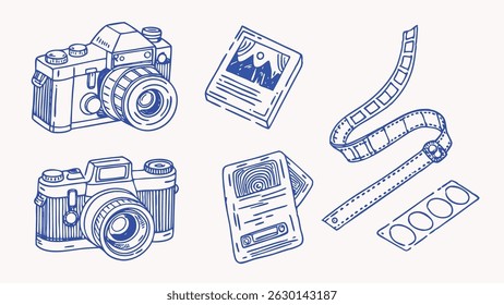Hand Drawn Set of Photography Tools and Equipment for Creative Professionals