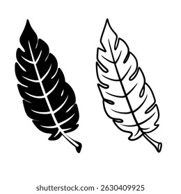 Conjunto dibujado a mano ilustración de naturaleza de hoja de planta