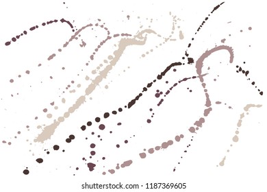 Hand drawn set of sepia colored ink spots isolated on white background. Paint splat set ink. Splat drop vector. Blood splash. Paint blob.