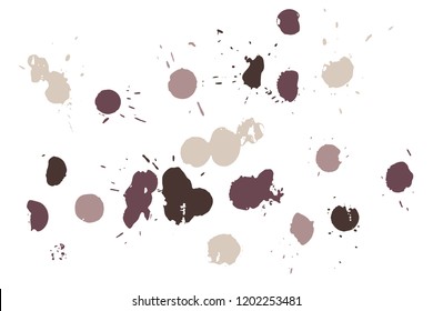 Hand drawn set of sepia colored ink spots isolated on white background. Paint splat set ink. Splat drop vector. Blood splash. Paint blob.