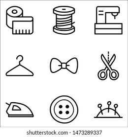 Hand drawn set with sewing and knitting tools. Doodle sketch style.