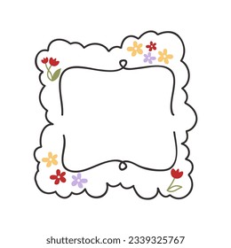 Conjunto dibujado a mano de marco simple y borde con diferentes formas: corazón, cuadrado, oval. Ilustración vectorial aislada para el diseño de su pancarta. Estilo de dibujo de Doodle. Marco de línea dibujado a mano.