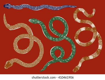 hand drawn set of snakes vector illustration