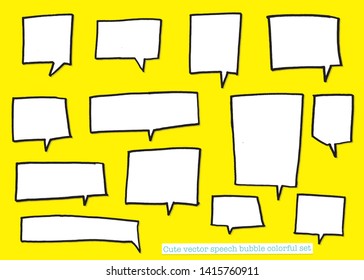 Hand drawn set of speech bubbles with dialog words