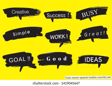 Hand drawn set of speech bubbles with dialog words,Vector bubbles speech doodle set 