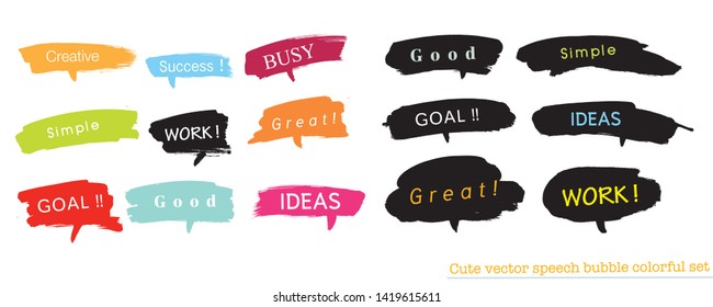 Hand drawn set of speech bubbles with dialog words,Vector bubbles speech doodle set 