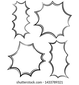 Hand drawn set of speech bubbles with dialog words