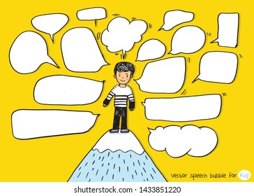 Hand drawn set of speech bubbles with dialog words for Business,
Business Vector bubbles speech doodle set 
