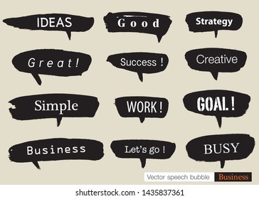 Hand drawn set of speech bubbles with dialog words for Business, Business Vector bubbles speech doodle set,Colorful speech bubbles