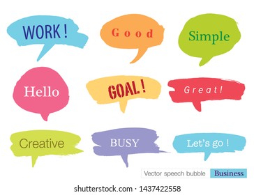 
Hand drawn set of speech bubbles with dialog words for Business, Business Vector bubbles speech doodle set,Colorful speech bubbles