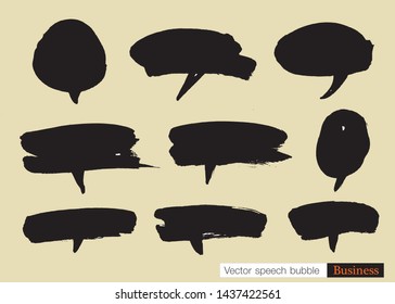Hand drawn set of speech bubbles with dialog words for Business, Business Vector bubbles speech doodle set, Colorful speech bubbles