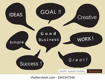 
Hand drawn set of speech bubbles with dialog words for Business, Business Vector bubbles speech doodle set,Colorful speech bubbles for decoration of kids' illustrations, comics, banners