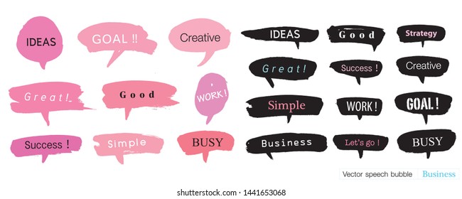 
Hand drawn set of speech bubbles with dialog words for Business, Business Vector bubbles speech doodle set,Colorful speech bubbles for decoration of kids' illustrations, comics, banners