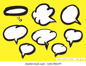 
Hand drawn set of speech bubbles with dialog words for Business, Business Vector bubbles speech doodle set,Colorful speech bubbles for decoration of kids' illustrations, comics, banners