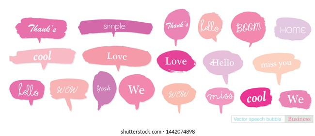 Hand drawn set of speech bubbles with dialog words for Business, Business Vector bubbles speech doodle set,Colorful speech bubbles for decoration of kids' illustrations, comics, banners