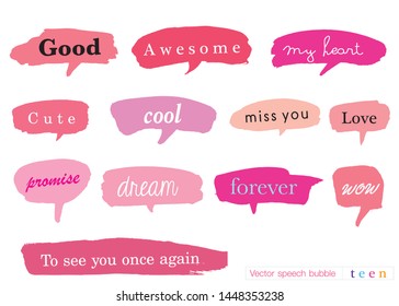 Hand drawn set of speech bubbles with dialog words for Business, Business Vector bubbles speech doodle set,Colorful speech bubbles for decoration of kids' illustrations, comics, banners,fashion