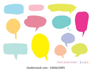 Hand drawn set of speech bubbles with dialog words for Business, Business Vector bubbles speech doodle set,Colorful speech bubbles for decoration of kids' illustrations, comics, banners,teen