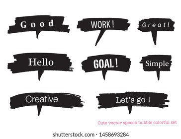 Hand drawn set of speech bubbles with dialog words for Business and Teen, Business Vector bubbles speech doodle set,Colorful speech bubbles for decoration of kids' illustrations, comics, banners,teen