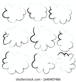 Hand drawn set of speech bubbles for dialog,Vector bubbles speech doodle set