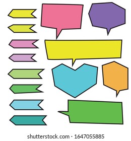 Hand drawn set of speech bubbles with dialog words,Vector bubbles speech doodle set