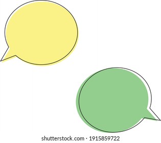 Grupo de burbujas de habla dibujado a mano. Objetos de arte pop vectorial. Elementos de dibujo para el diálogo