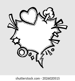 Hand drawn set of speech bubbles isolated . Doodle set element. Vector illustration.