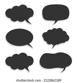 Hand drawn set of speech bubbles isolated . Doodle set element. Vector illustration for infographic