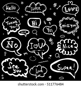 Vector Set Hand Drawn Doodle Bubbles Stock Vector (Royalty Free) 653855053