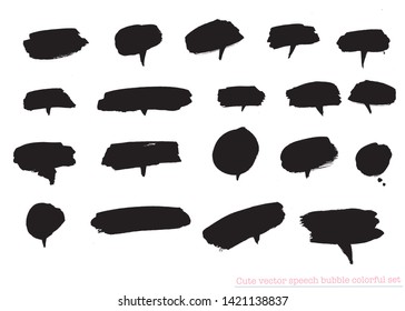 Hand drawn set of speech bubbles,Vector bubbles speech doodle set 