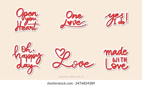 Hand drawn set of speech with handwritten short phrases, Vector illustration EPS 10