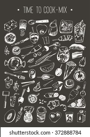Hand drawn set - Time to cook - Mix