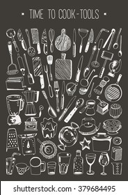 Hand drawn set - Time to cook - Tools