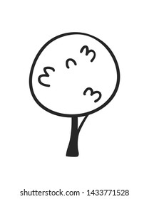 Hand drawn set of trees. Eco background. Abstract  doodle drawing woods. Vector art illustration plants