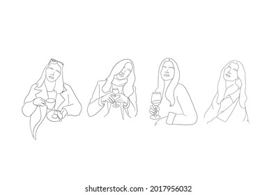 カフェ 女性 おしゃれ のイラスト素材 画像 ベクター画像 Shutterstock