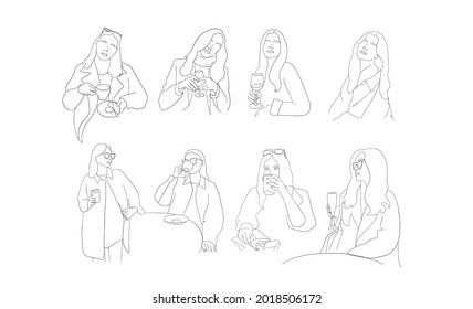 カフェ 女性 おしゃれ のイラスト素材 画像 ベクター画像 Shutterstock