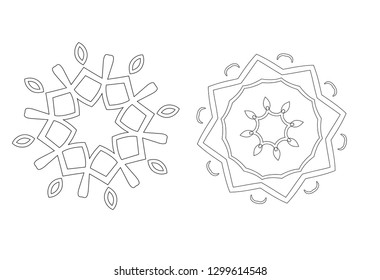 Hand drawn set of two mandalas for different purposes.