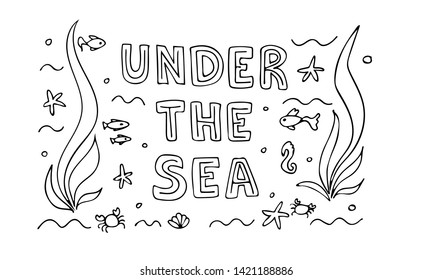 Hand drawn set 'under the sea', doodle