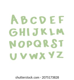 Hand drawn set of uppercase font latin letters. Perfect for poster, greeting card and print. Doodle vector illustration for decor and design. 
